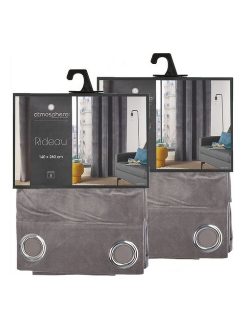 Lot de 2 rideaux à 8 œillets LILOU - Kiabi Lot de 2 rideaux à 8 œillets LILOU - Kiabi