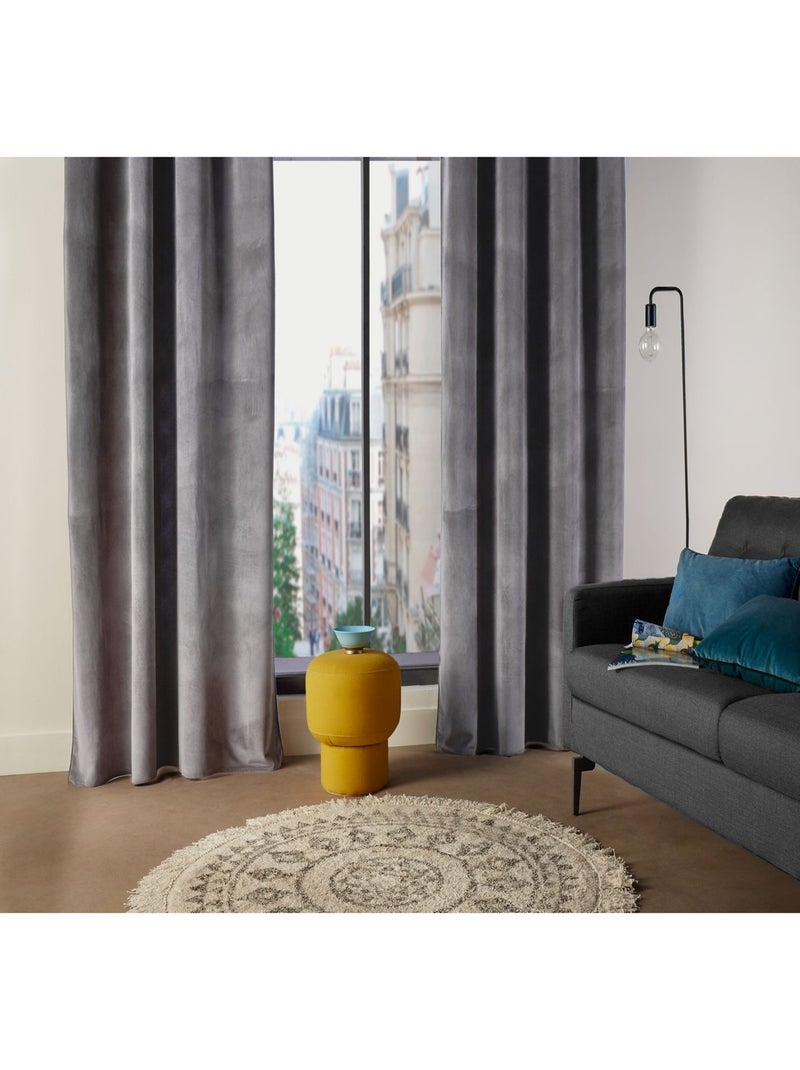Lot de 2 rideaux à 8 œillets LILOU Gris foncé - Kiabi