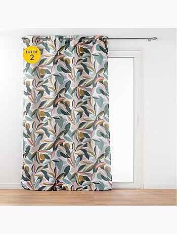 Lot de 2 rideaux à oeillets - Motif floral - Lavinia