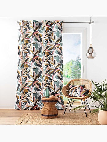 Lot de 2 rideaux à oeillets - Motif floral - Lavinia