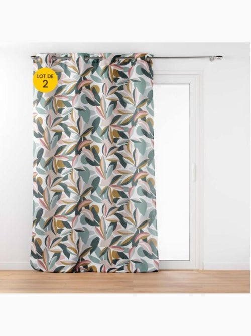 Lot de 2 rideaux  à oeillets - Motif floral - Lavinia - Kiabi