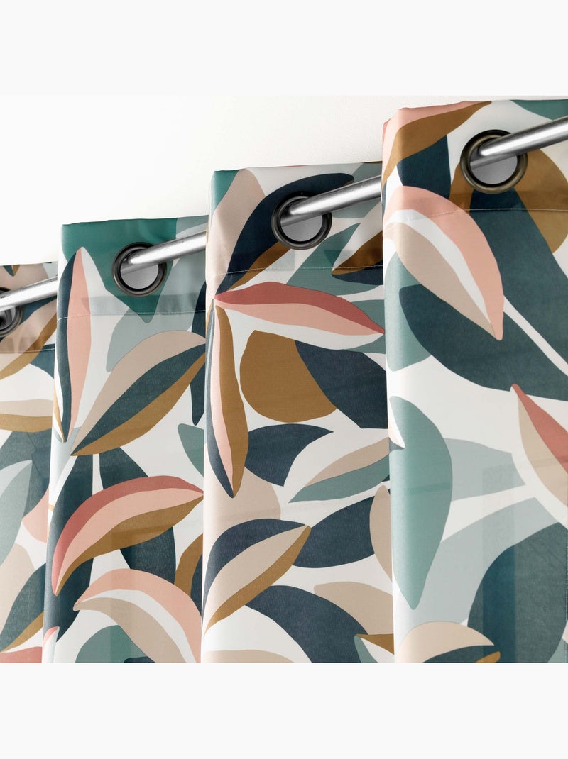 Lot de 2 rideaux  à oeillets - Motif floral - Lavinia Bleu - Kiabi
