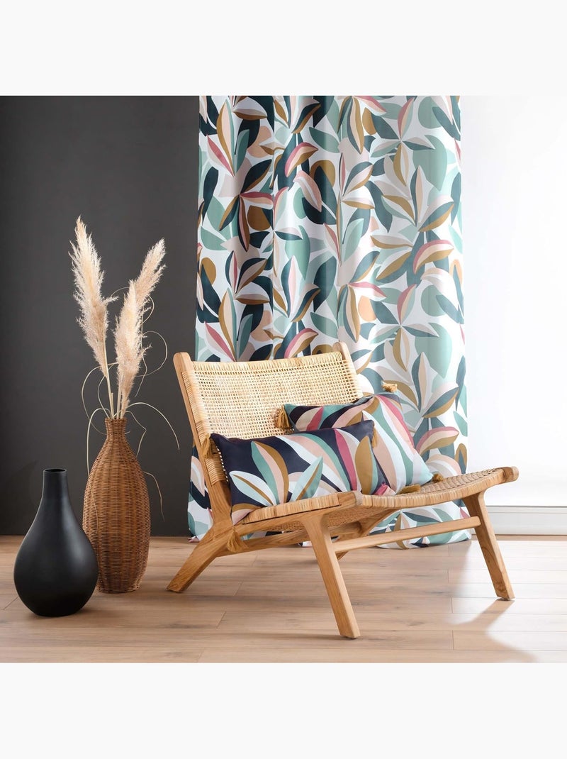 Lot de 2 rideaux  à oeillets - Motif floral - Lavinia Bleu - Kiabi