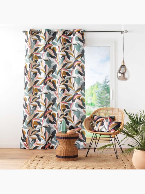 Lot de 2 rideaux  à oeillets - Motif floral - Lavinia - Kiabi