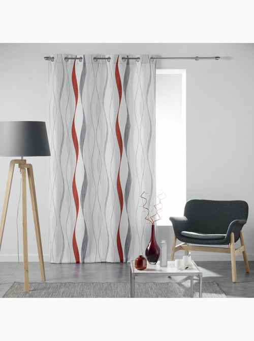 Lot de 2 Rideaux à œillets - Polyester imprimé - Ondulys - Kiabi