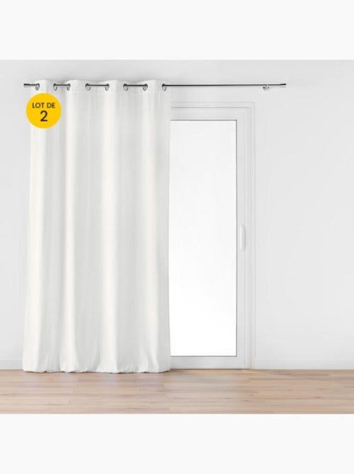 Lot de 2 Rideaux à œillets - Velours épais - Mika - Kiabi