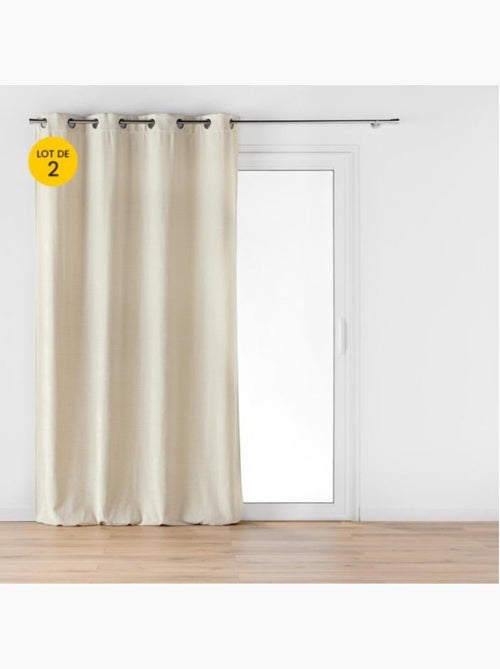 Lot de 2 Rideaux à œillets - Velours épais - Mika - Kiabi