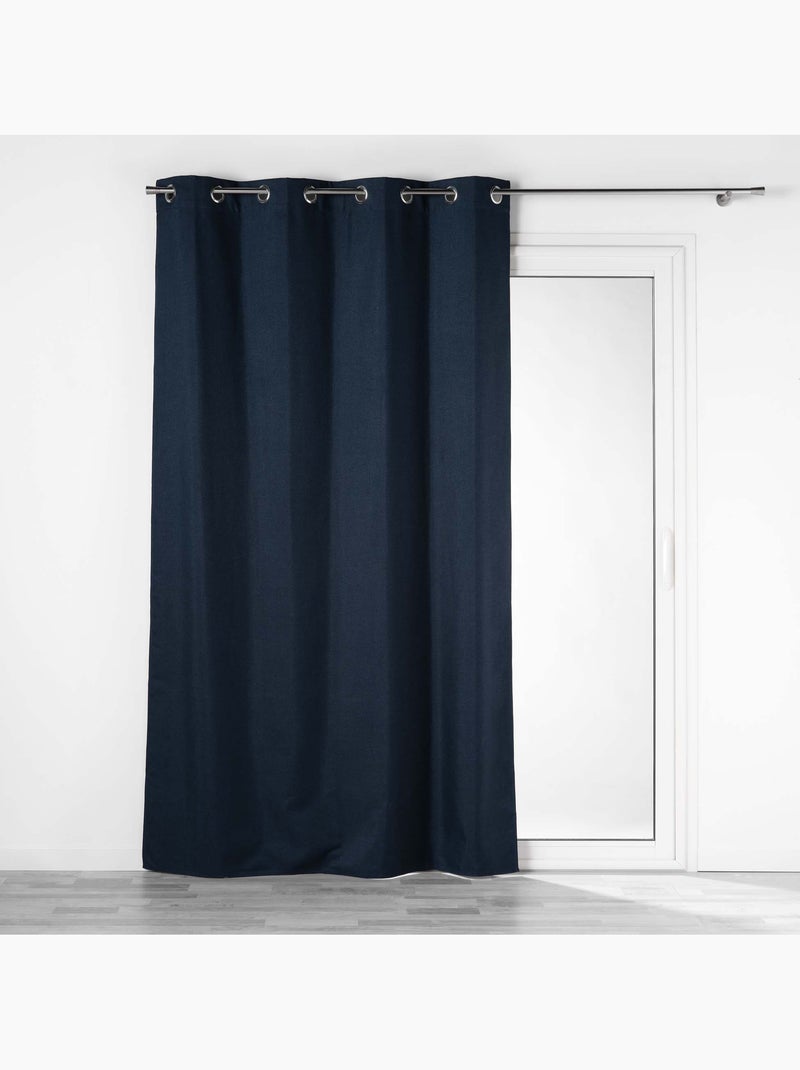Lot de 2 rideaux à œillets 100% occultant thermique - Modèle Crépuscule gris anthracite - Kiabi