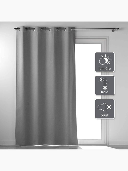 Lot de 2 rideaux a oeillets 100% occultant thermique uni occultissime - Kiabi Lot de 2 rideaux a oeillets 100% occultant thermique uni occultissime - Kiabi