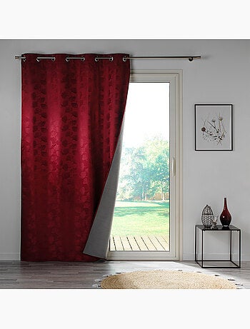 Lot de 2 Rideaux à oeillets 100% occultant/jacquard - Lunella