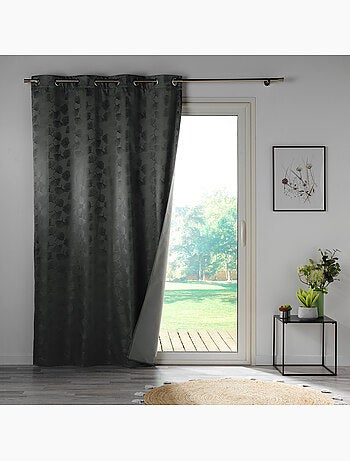 Lot de 2 Rideaux à oeillets 100% occultant/jacquard - Lunella