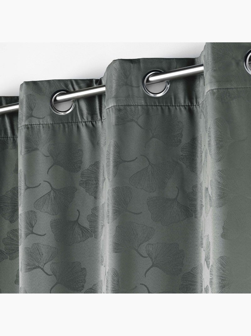Lot de 2 Rideaux à oeillets 100% occultant/jacquard - Lunella gris anthracite - Kiabi