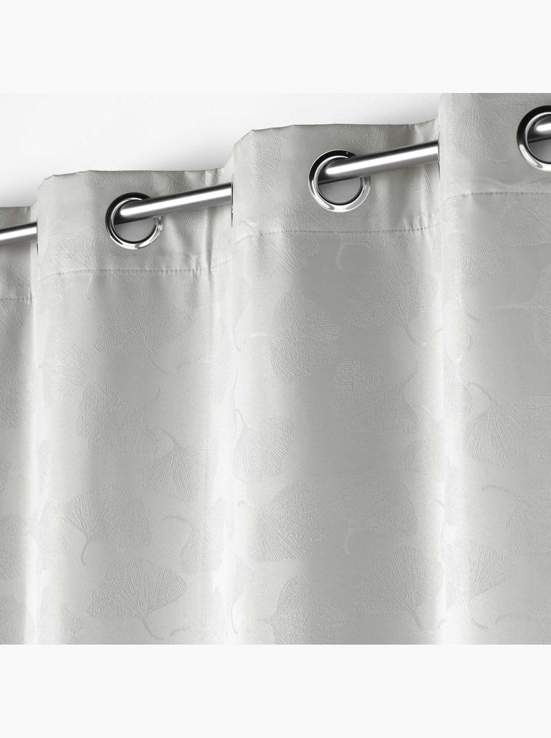 Lot de 2 Rideaux à oeillets 100% occultant/jacquard - Lunella Gris - Kiabi