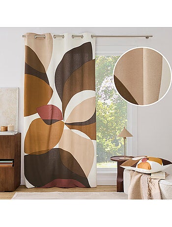 Lot de 2 rideaux à œillets 140 x 260 cm coton/polyester imprimé mouna