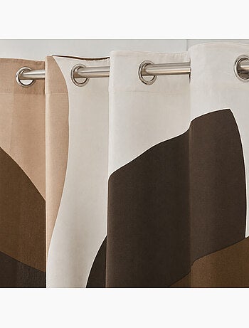 Lot de 2 rideaux à œillets 140 x 260 cm coton/polyester imprimé mouna