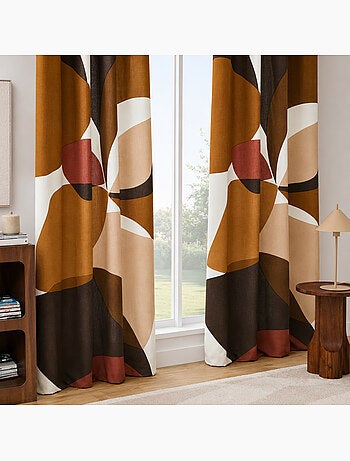 Lot de 2 rideaux à œillets 140 x 260 cm coton/polyester imprimé mouna