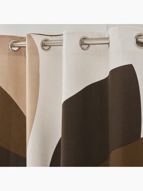 Lot de 2 rideaux à œillets 140 x 260 cm coton/polyester imprimé mouna - Kiabi Lot de 2 rideaux à œillets 140 x 260 cm coton/polyester imprimé mouna - Kiabi