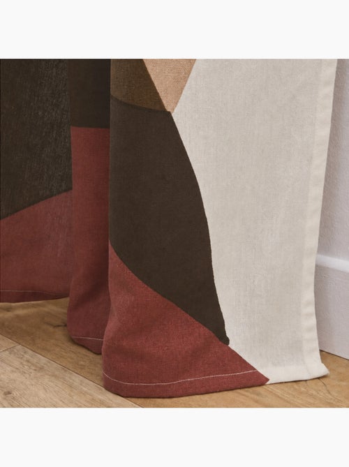 Lot de 2 rideaux à œillets 140 x 260 cm coton/polyester imprimé mouna - Kiabi Lot de 2 rideaux à œillets 140 x 260 cm coton/polyester imprimé mouna - Kiabi