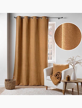 Lot de 2 Rideaux à Œillets – Bouclette Unie – Wooly