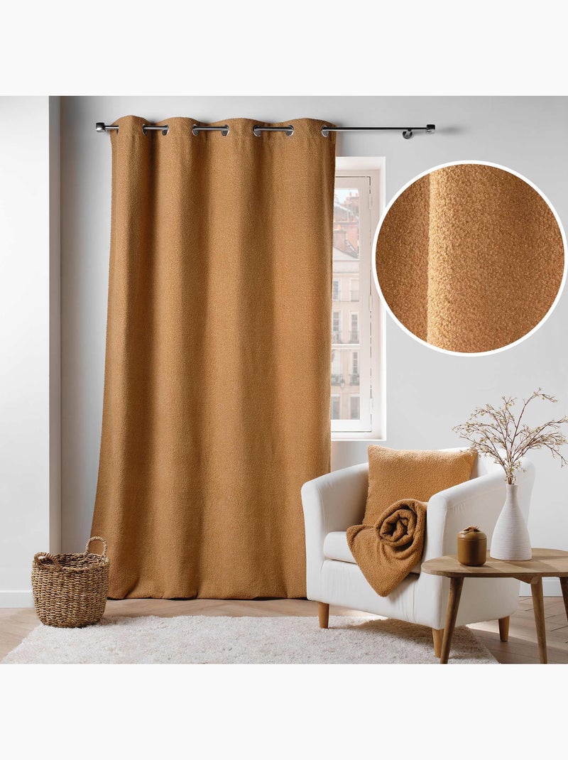 Lot de 2 Rideaux à Œillets – Bouclette Unie – Wooly Camel - Kiabi
