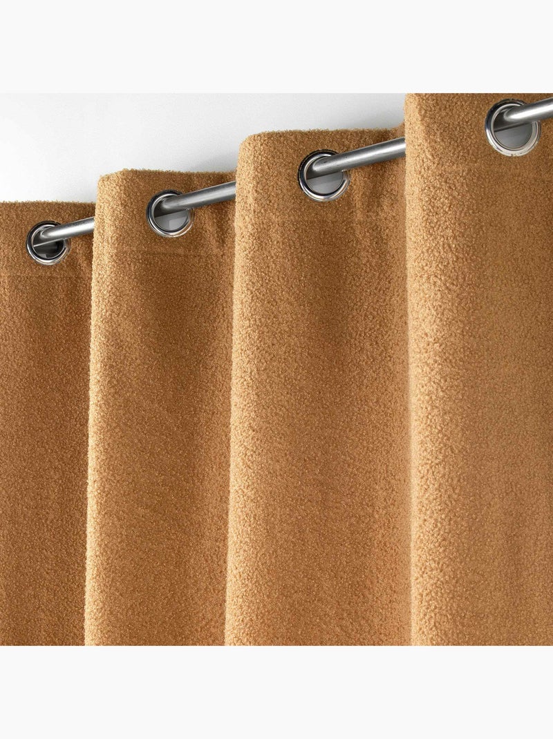 Lot de 2 Rideaux à Œillets – Bouclette Unie – Wooly Camel - Kiabi