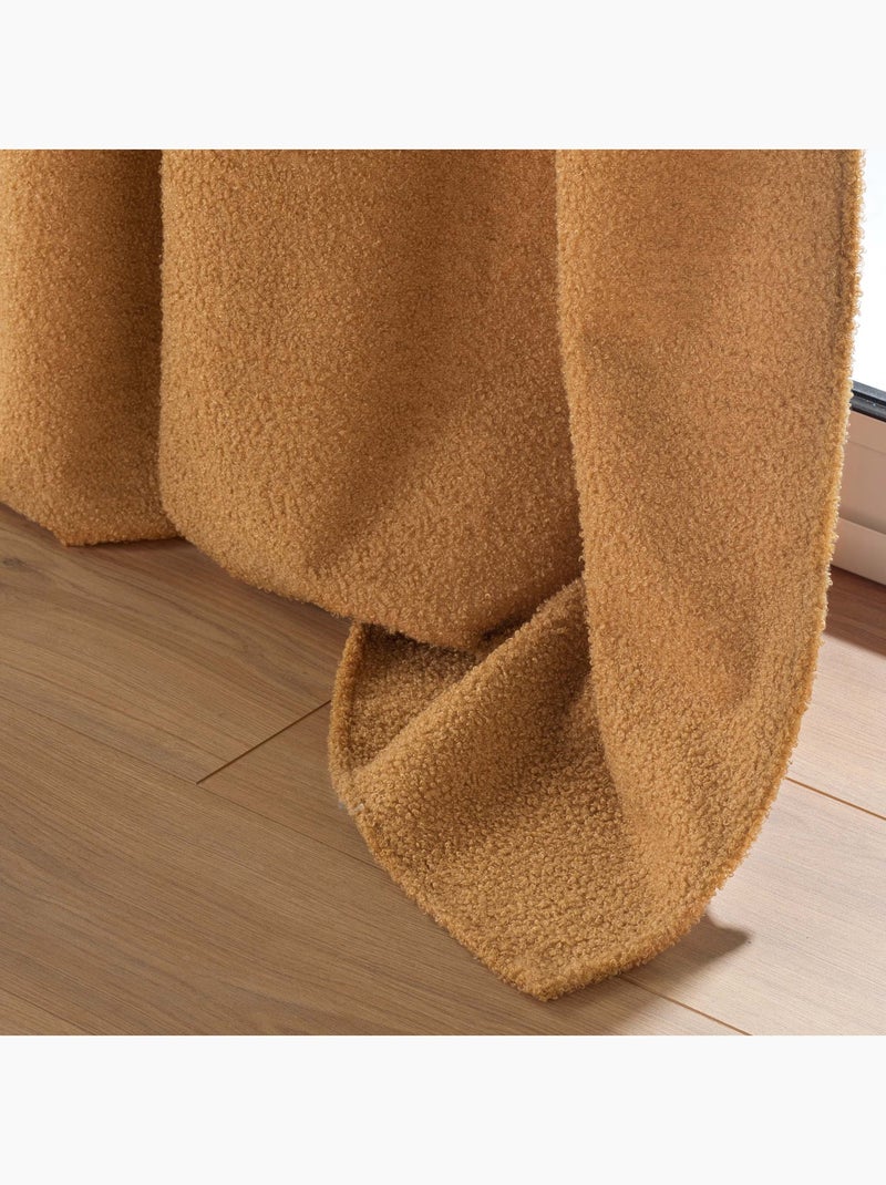 Lot de 2 Rideaux à Œillets – Bouclette Unie – Wooly Camel - Kiabi