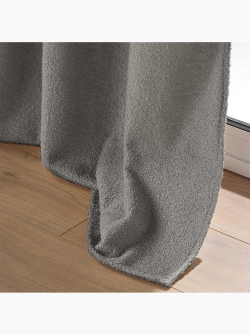 Lot de 2 Rideaux à Œillets – Bouclette Unie – Wooly - Kiabi