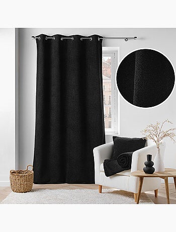 Lot de 2 Rideaux à Œillets – Bouclette Unie – Wooly