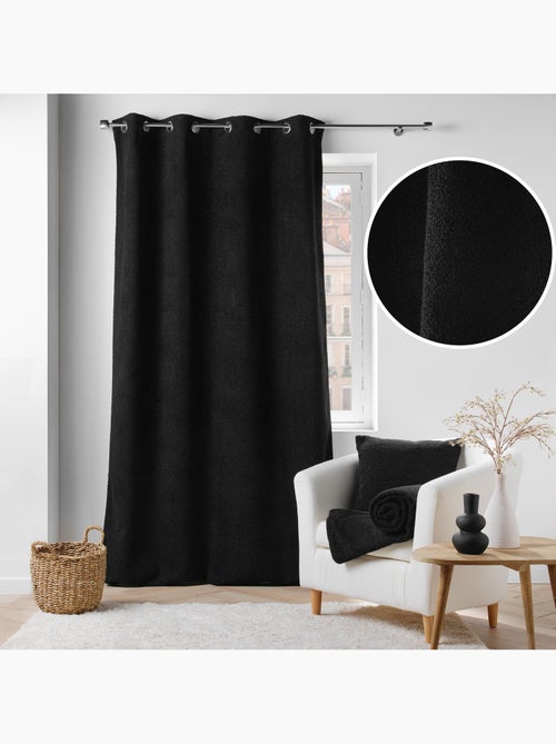 Lot de 2 Rideaux à Œillets – Bouclette Unie – Wooly - Kiabi