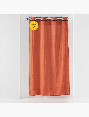 Lot de 2 rideaux à oeillets Coton lavé Linette