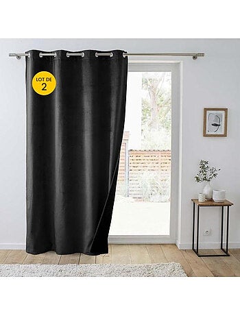 Lot de 2 Rideaux à oeillets coupe froid 100% polyester
