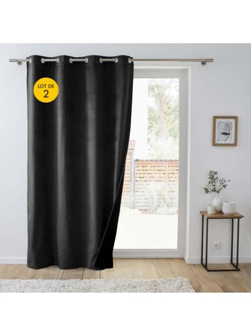 Lot de 2 Rideaux à oeillets coupe froid 100% polyester - Kiabi
