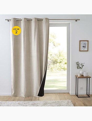 Lot de 2 Rideaux à oeillets coupe froid 100% polyester