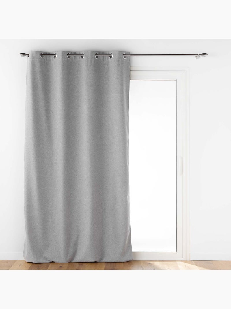 Lot de 2 Rideaux à oeillets doublé polaire isolant Jupiter Gris - Kiabi