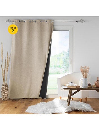 Lot de 2 Rideaux à oeillets doublé polaire isolant Jupiter