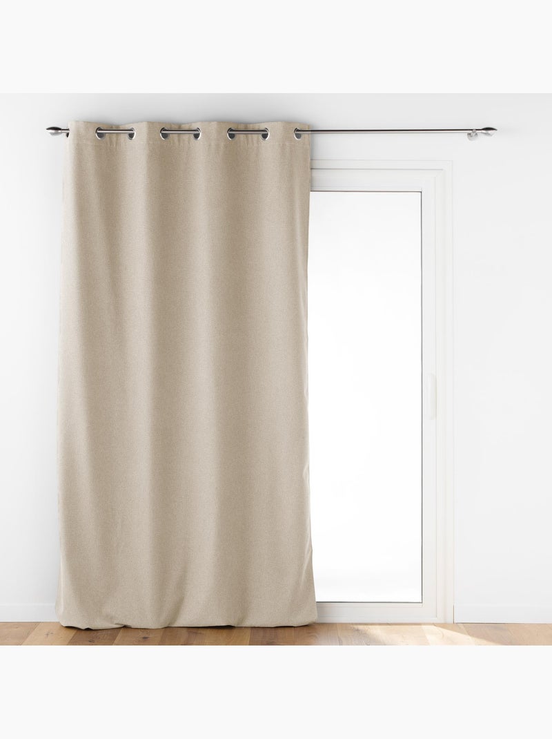 Lot de 2 Rideaux à oeillets doublé polaire isolant Jupiter Lin - Kiabi