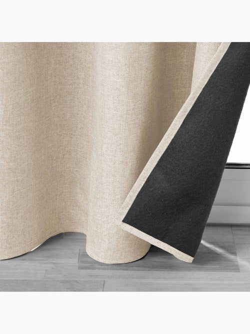 Lot de 2 Rideaux à oeillets doublé polaire isolant Jupiter - Kiabi