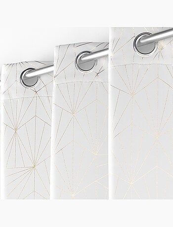 Lot de 2 Rideaux à Oeillets ECLAT, Occultant Imprimé Métallisé