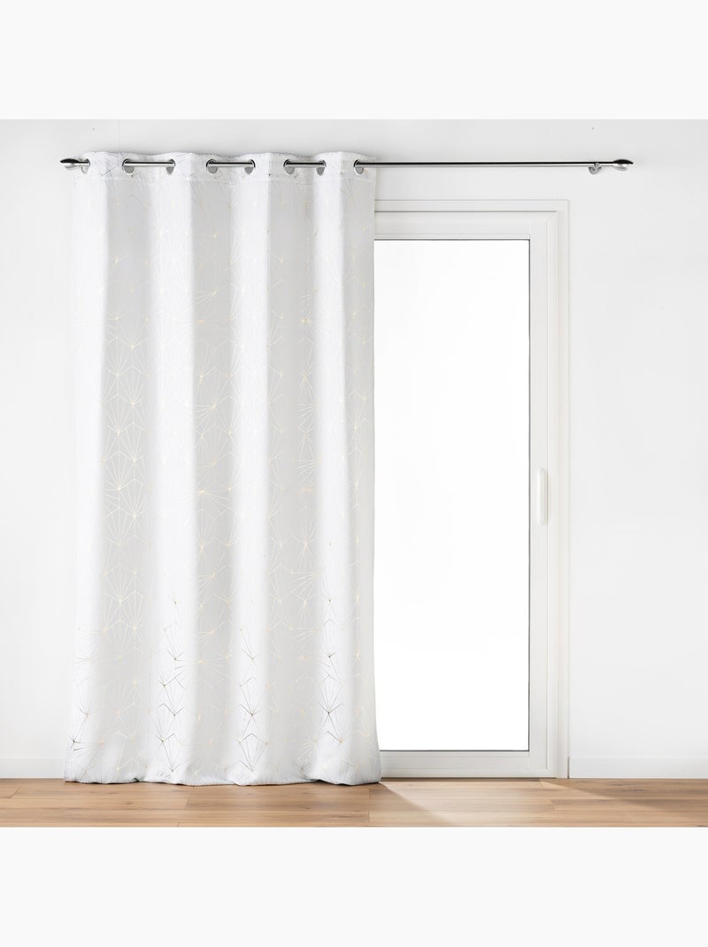Lot de 2 Rideaux à Oeillets ECLAT, Occultant Imprimé Métallisé Blanc - Kiabi