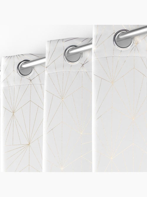Lot de 2 Rideaux à Oeillets ECLAT, Occultant Imprimé Métallisé - Kiabi