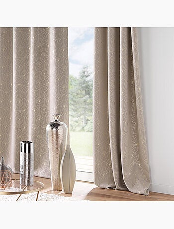 Lot de 2 Rideaux à Oeillets ECLAT, Occultant Imprimé Métallisé