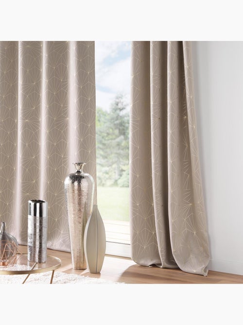 Lot de 2 Rideaux à Oeillets ECLAT, Occultant Imprimé Métallisé - Kiabi