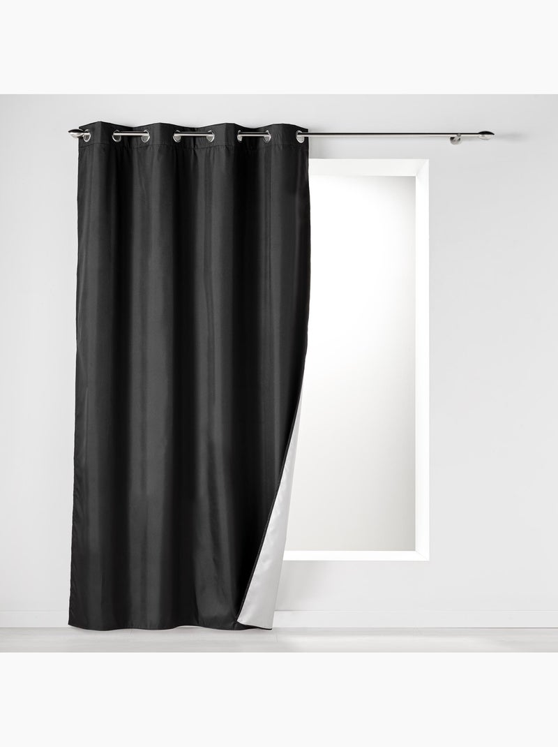 Lot de 2 rideaux  à œillets isolant thermique Icemount Noir 140 x 260 cm - dos en polyuréthane Noir - Kiabi