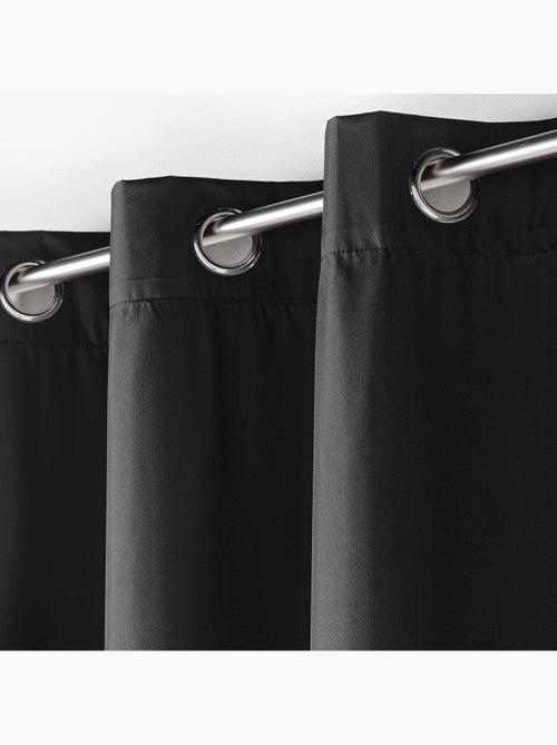 Lot de 2 rideaux  à œillets isolant thermique Icemount Noir 140 x 260 cm - dos en polyuréthane - Kiabi