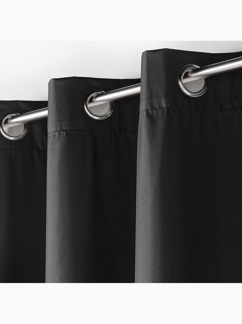 Lot de 2 rideaux  à œillets isolant thermique Icemount Noir 140 x 260 cm - dos en polyuréthane Noir - Kiabi