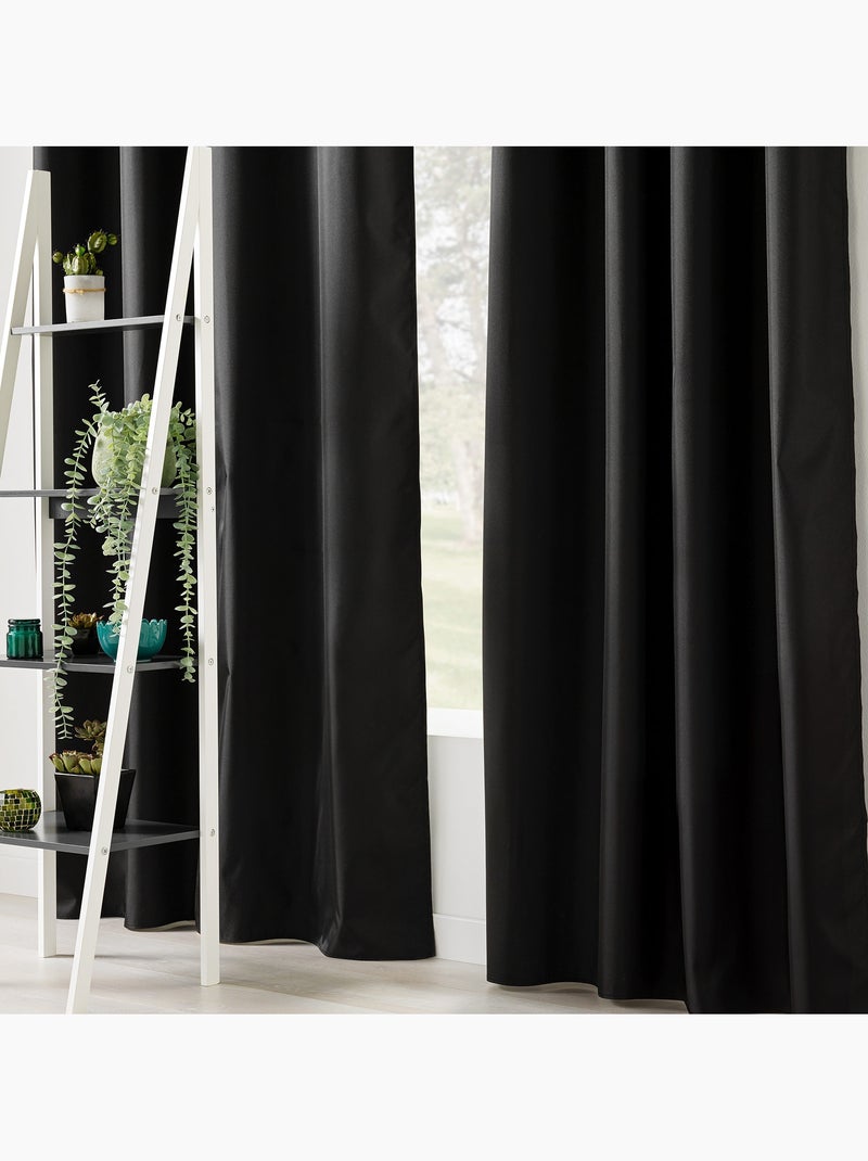 Lot de 2 rideaux  à œillets isolant thermique Icemount Noir 140 x 260 cm - dos en polyuréthane Noir - Kiabi