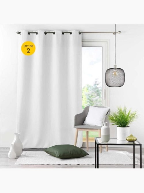 Lot de 2 Rideaux à Œillets Métal – Essentiel - Kiabi Lot de 2 Rideaux à Œillets Métal – Essentiel - Kiabi