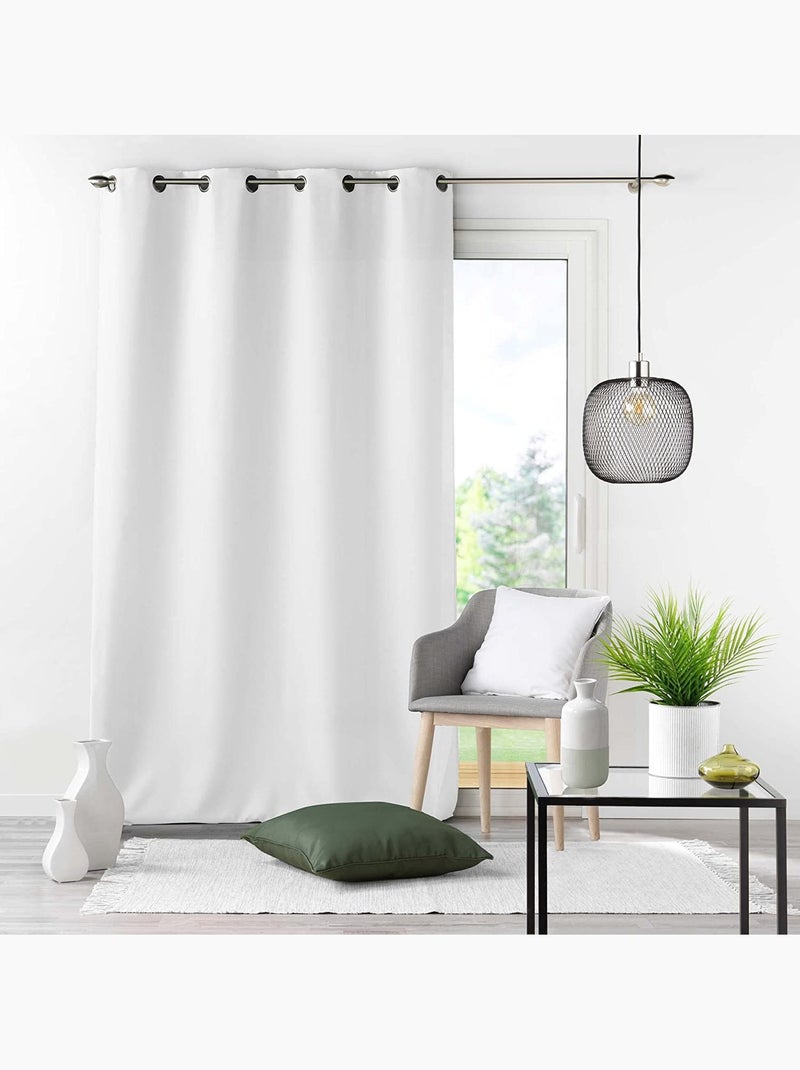 Lot de 2 Rideaux à Œillets Métal – Essentiel Blanc - Kiabi