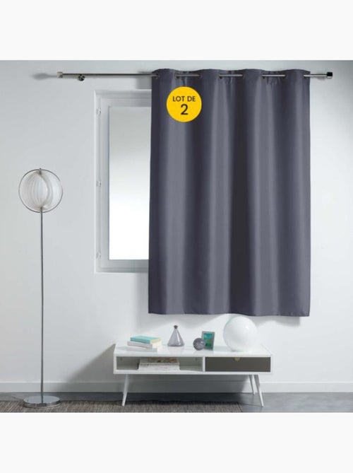 Lot de 2 Rideaux à Œillets Métal – Essentiel - Kiabi Lot de 2 Rideaux à Œillets Métal – Essentiel - Kiabi