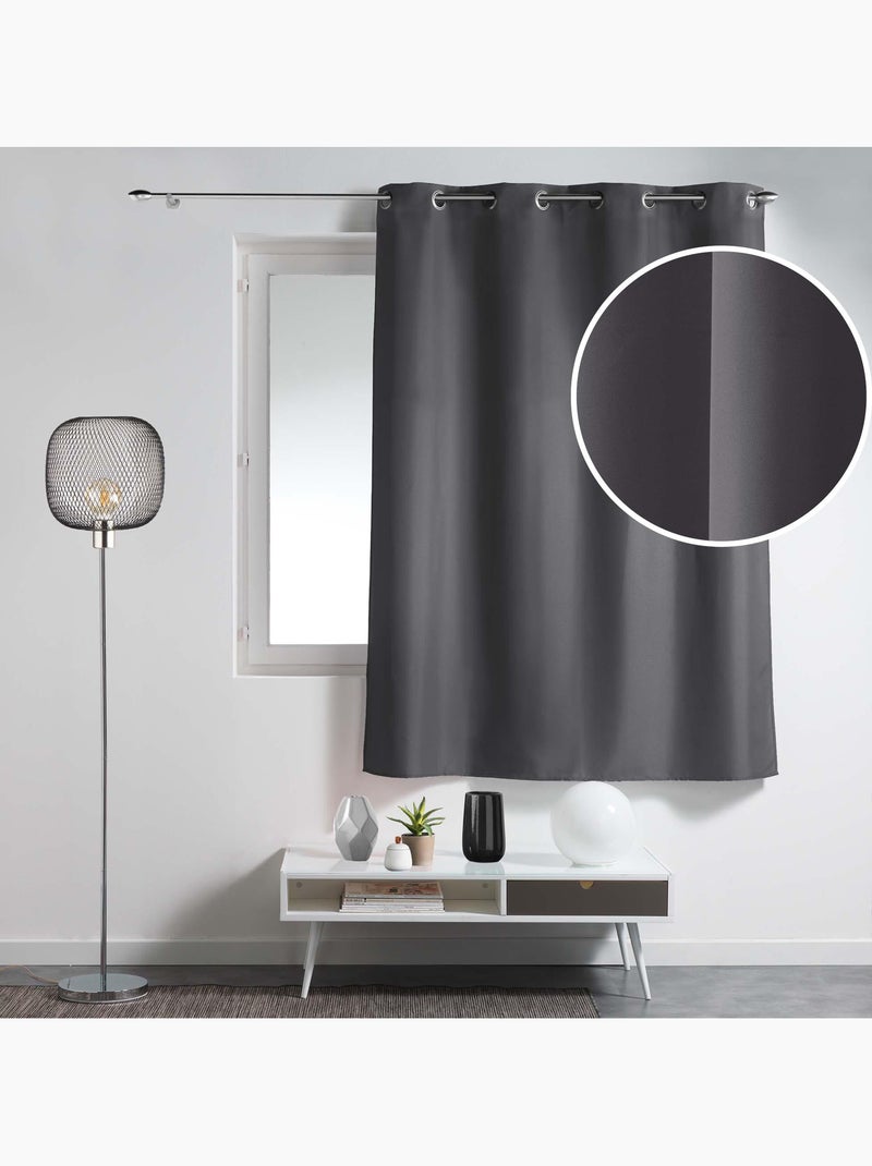 Lot de 2 Rideaux à Œillets Métal – Essentiel Gris béton - Kiabi
